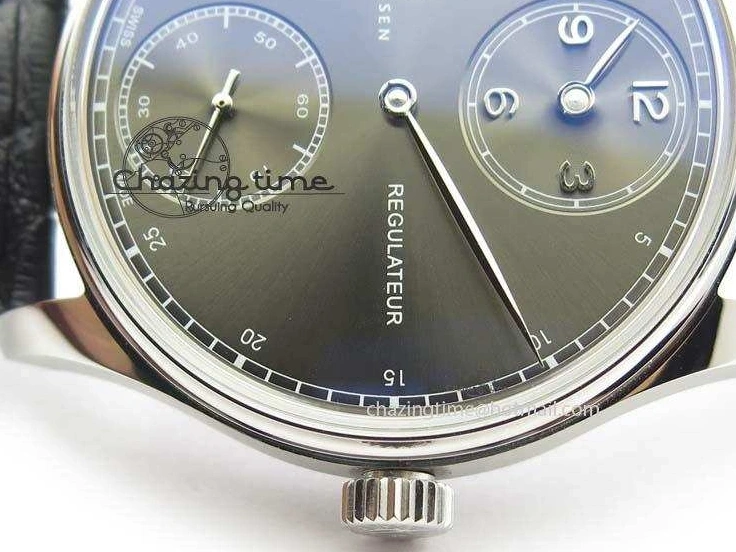 MIROTIME 0407 Portuguese IW544404 SS Gray Dial On Black Leather Strap A Practical 7259